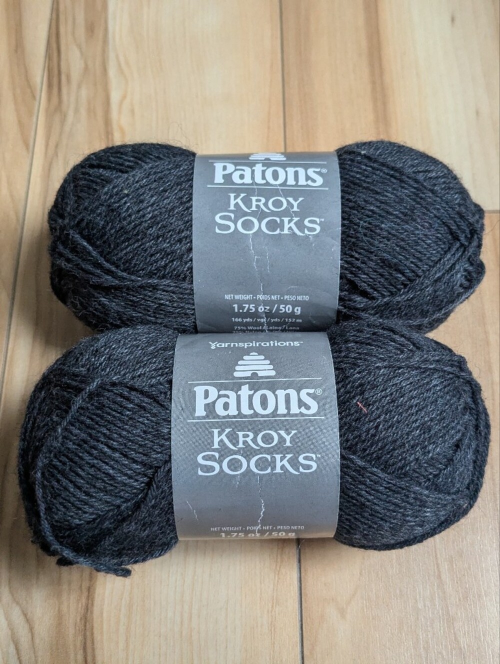 Patons Kroy Socks Wool Blend Yarn-Gentry Grey (2pk)